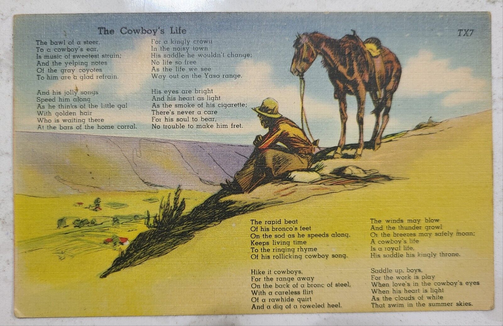 Lot Of 5 Five Vintage Old West Cowboy Postcards 1908-1952 4 Posted 1 Unposted EX