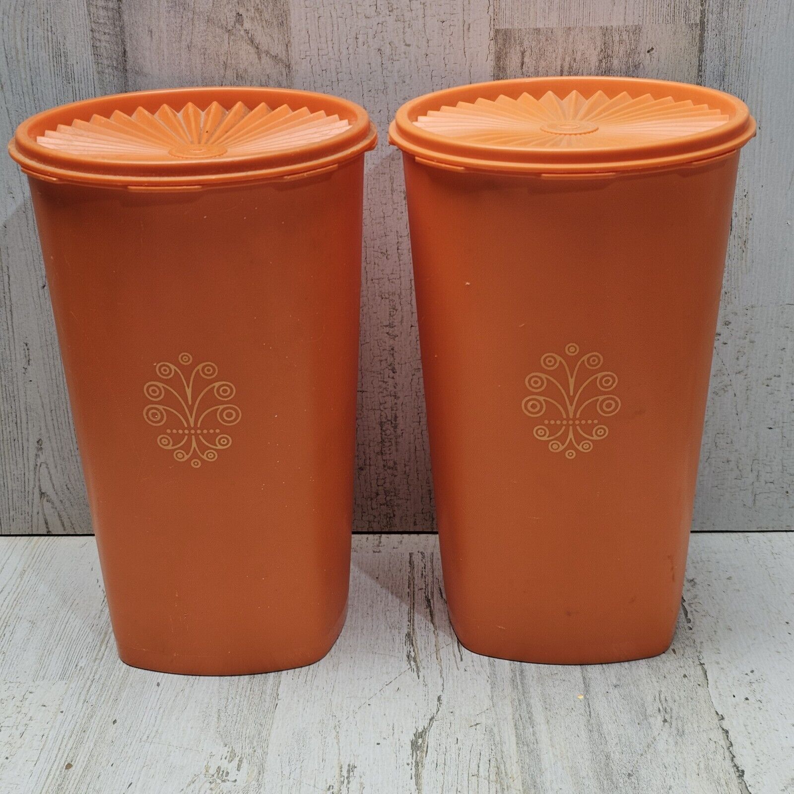 2 Vtg Tupperware Large Servalier Canister Pantry Containers 10.5\