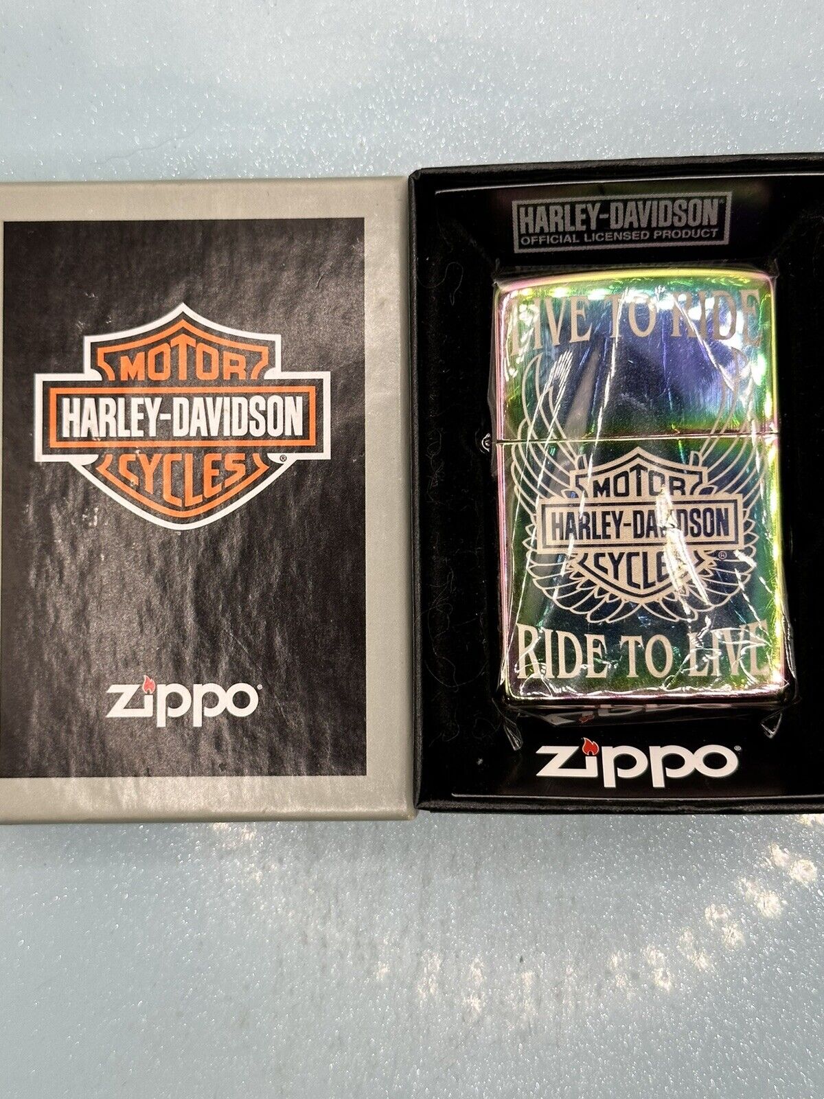 2016 Harley Davidson Live To Ride Spectrum Zippo Lighter NEW In Harley Box