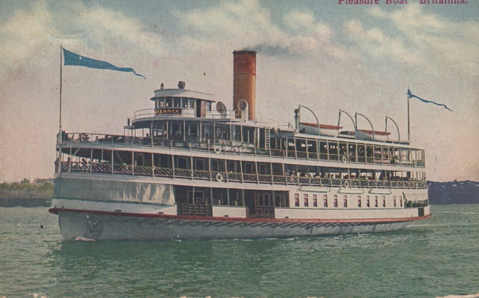 ZAYIX Great Lakes Steamer Pleasure Boat Britannia Unposted Belle Isle Divided