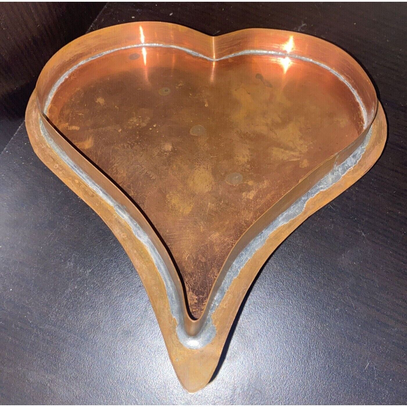 RARE Large Copper Cookie Cutter Heart 8\'\'