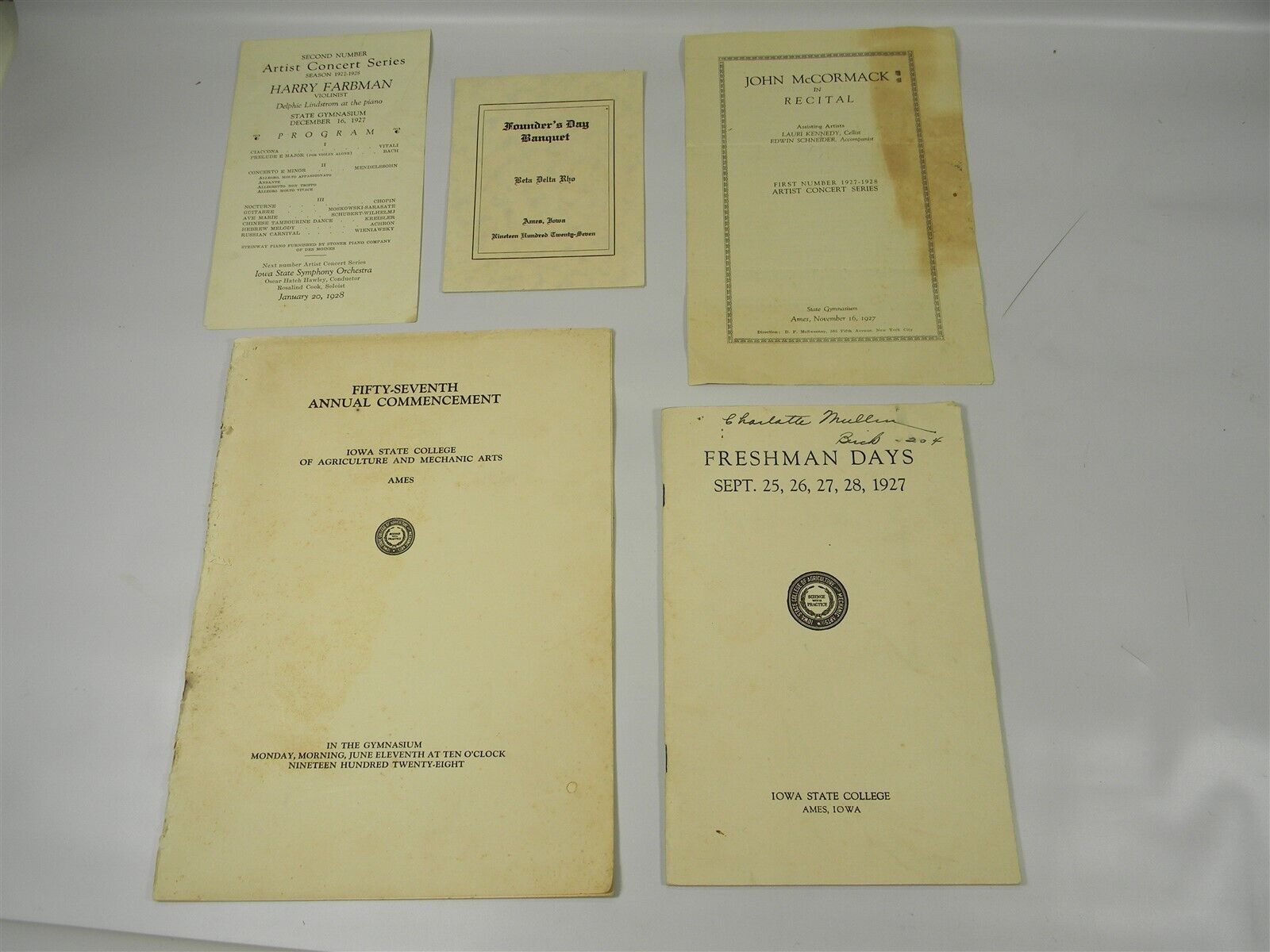 1927-1928 Iowa State College Commencement , Freshman Days brochure, Recital- M49