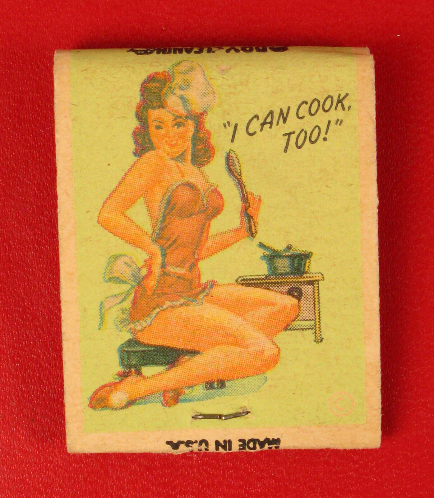 VINTAGE GRANDE TAILORS PROVIDENCE RI I CAN COOK GIRLIE MATCHBOOK MATCHES RARE 