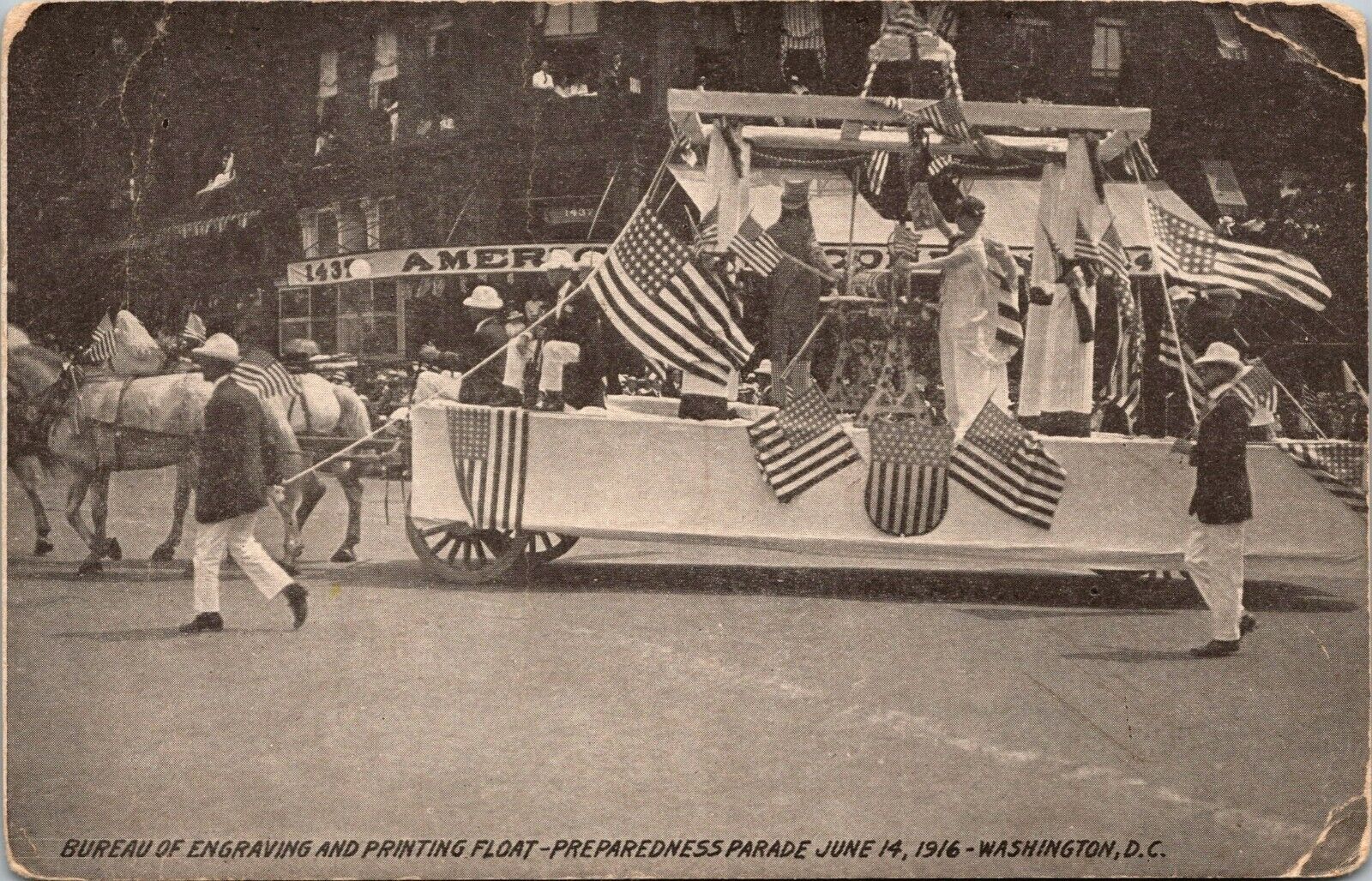 Washington DC Preparedness Parade Bureau of Printing Engraving Float 1916