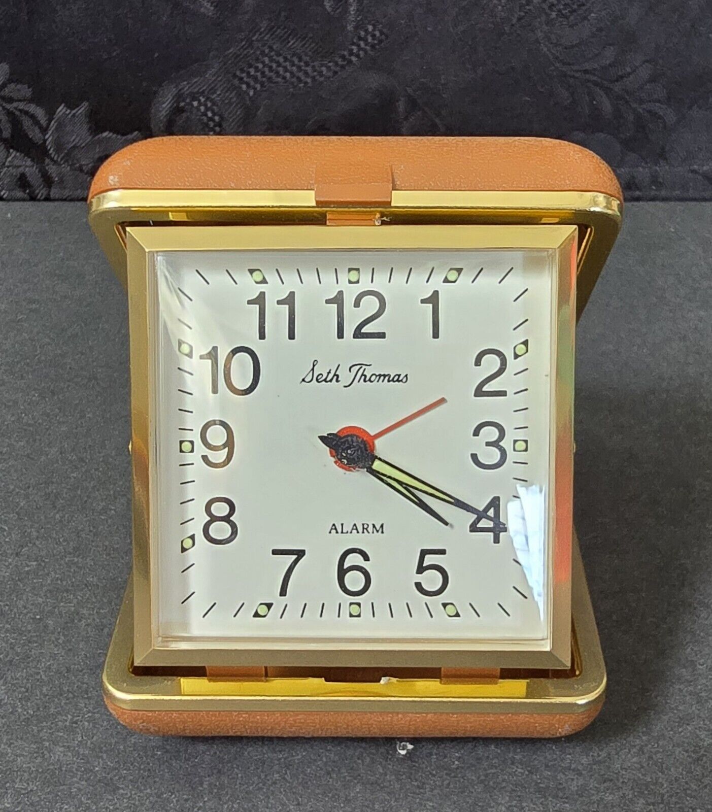 Vintage - Seth Thomas - Travel Alarm Clock  With Carrying Case - Brazil 