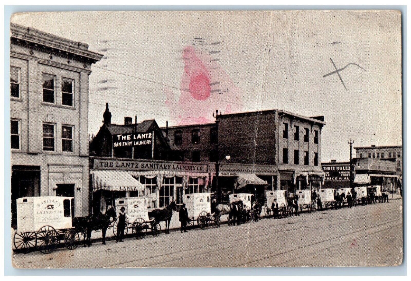 1912 Main Street The Lantz Sanitary Laundry Co. Advertising Denver CO Postcard