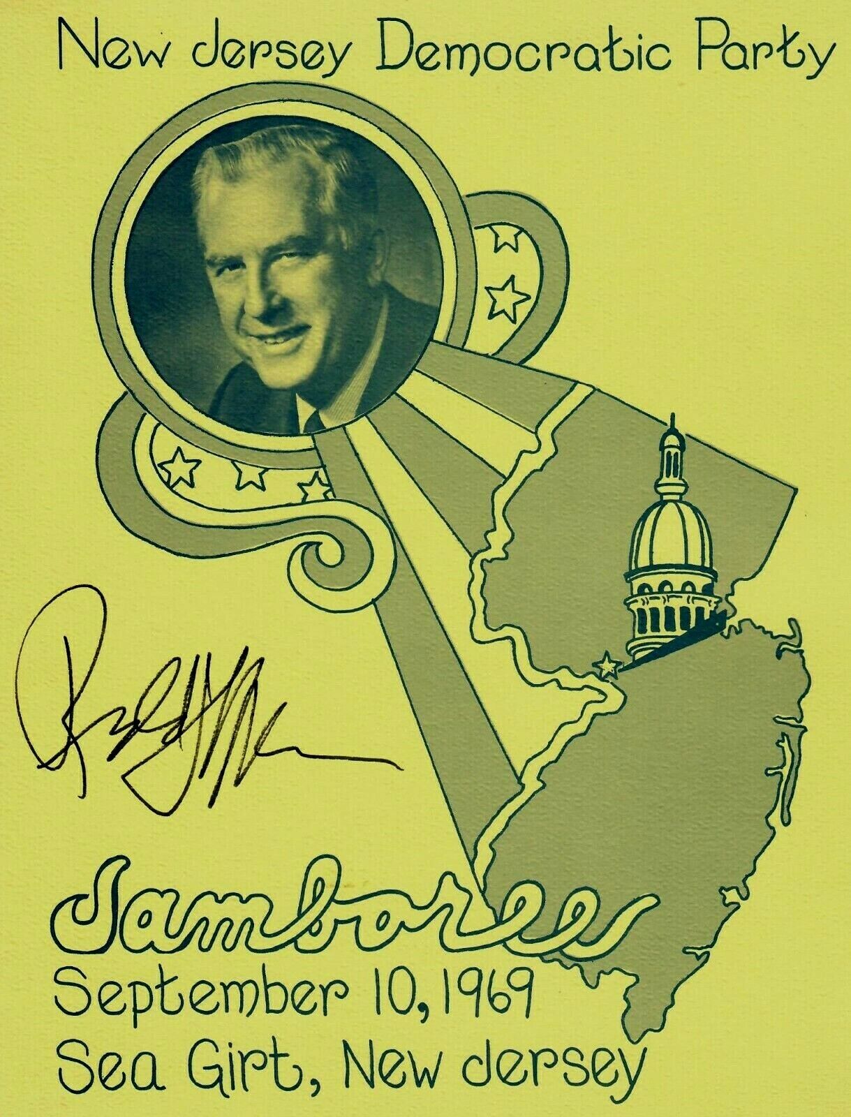 “45th New Jersey Governor” Richard J. Hughes Signed JAMBOREE Program Dated 1969