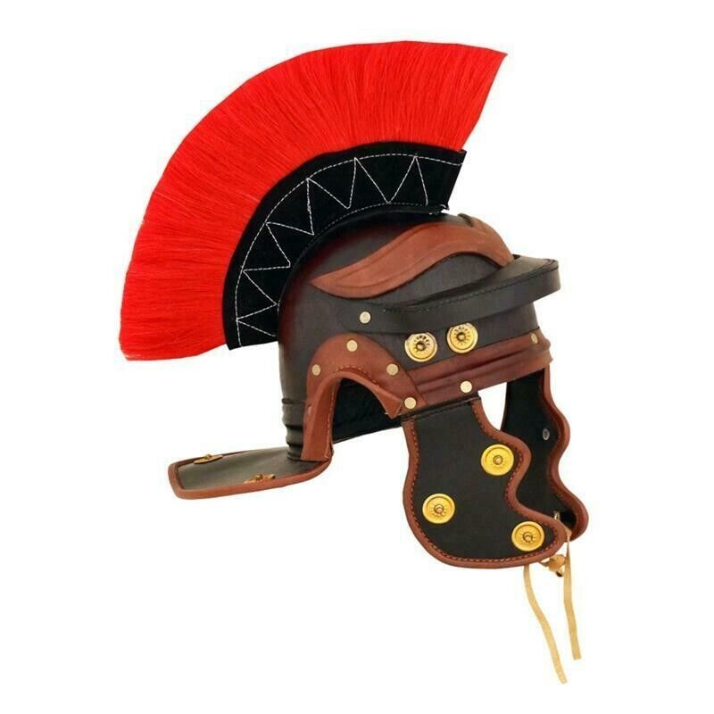 DGH® Medieval  Leather Roman Centurion Helmet With Plume