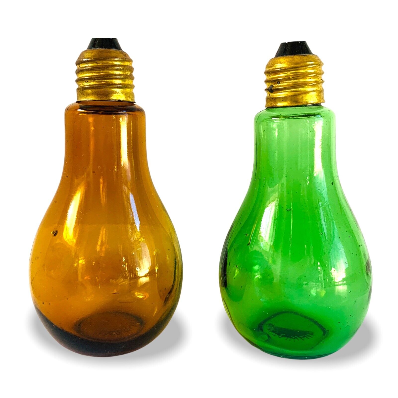 VTG 1960s POP ART Glass Lightbulb Salt & Pepper Shakers S & P Taiwan