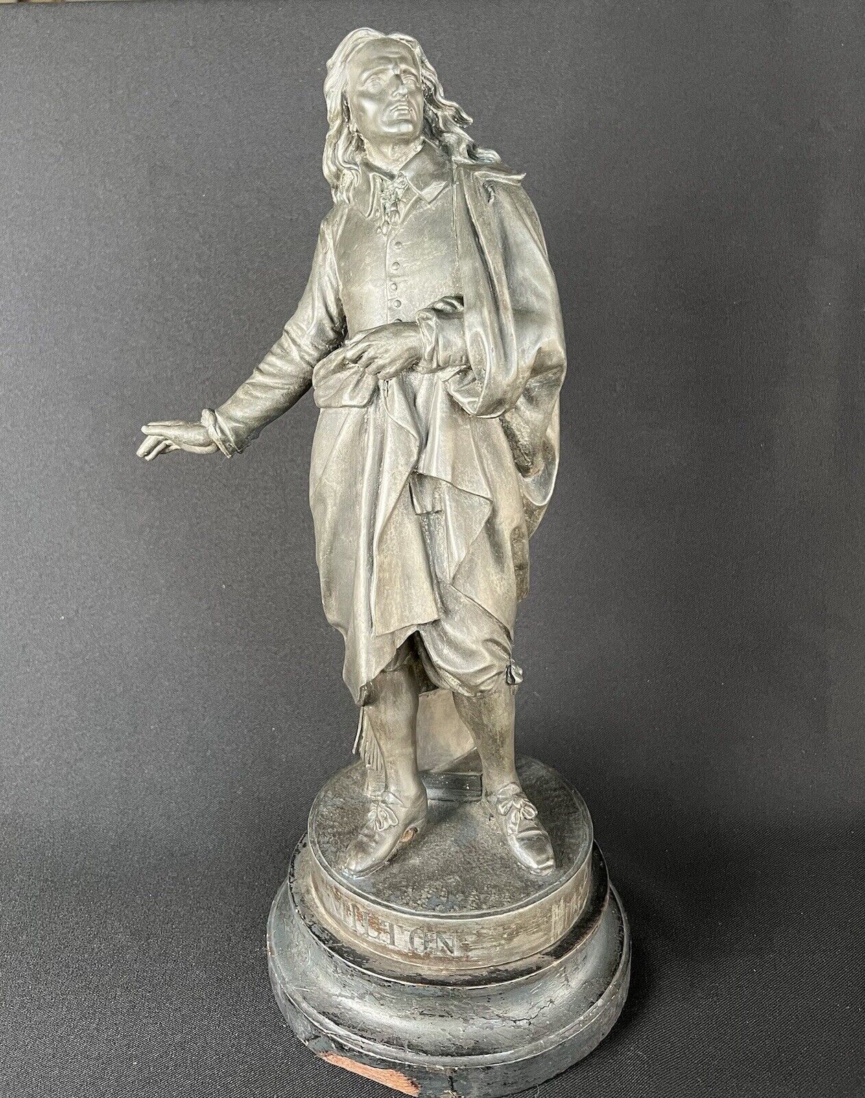 Antique Metal Statue of Poet John Milton 18