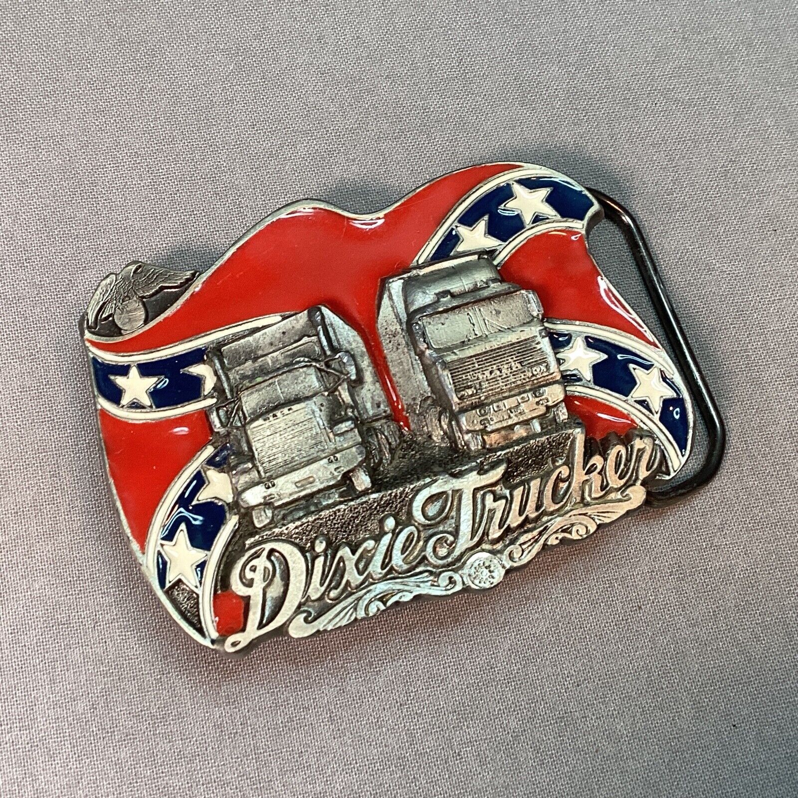 Dixie Trucker Vintage  1991 Big Rigs Belt Buckle
