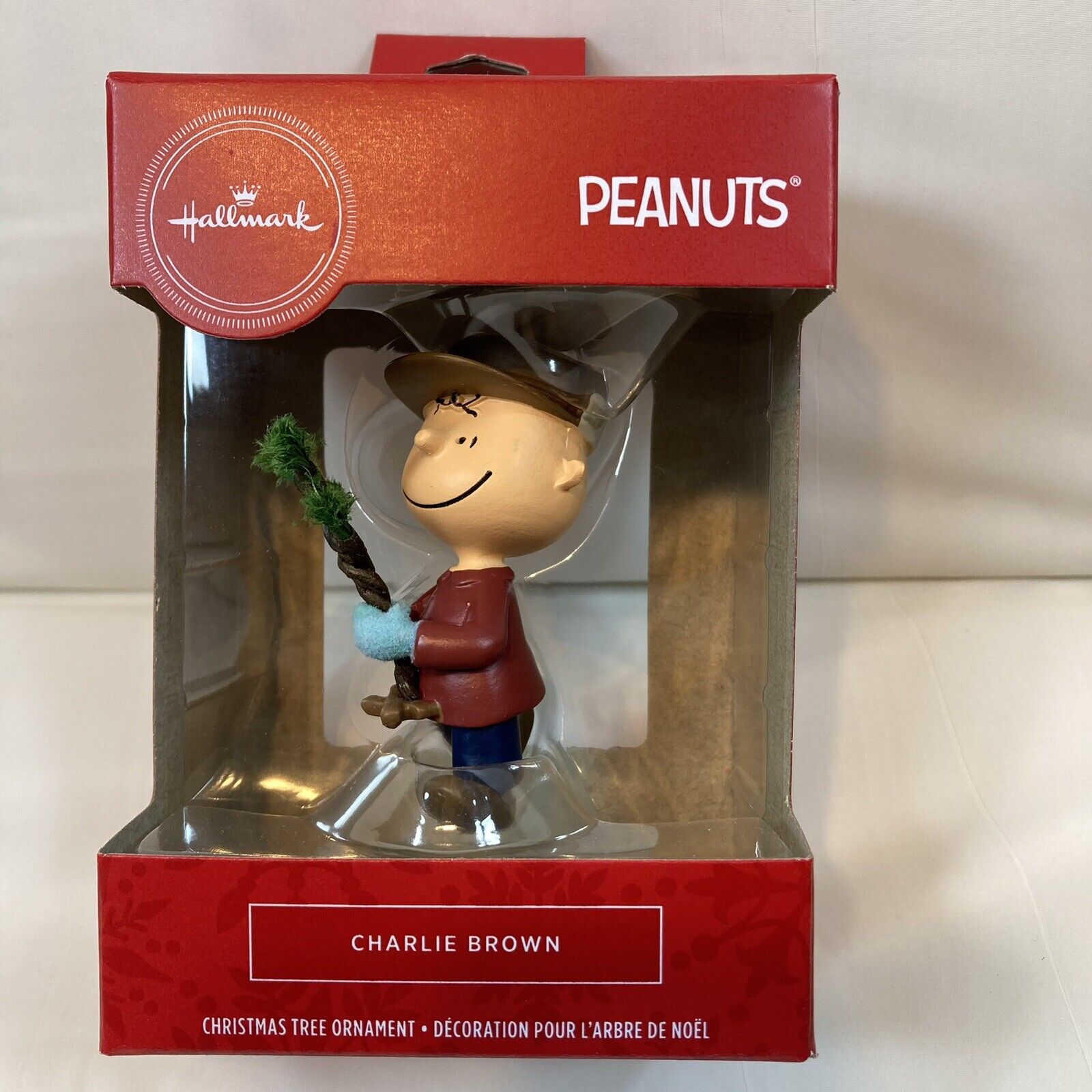 Hallmark Peanuts Charlie Brown With Christmas Tree Red Box Ornament 2020 NIB