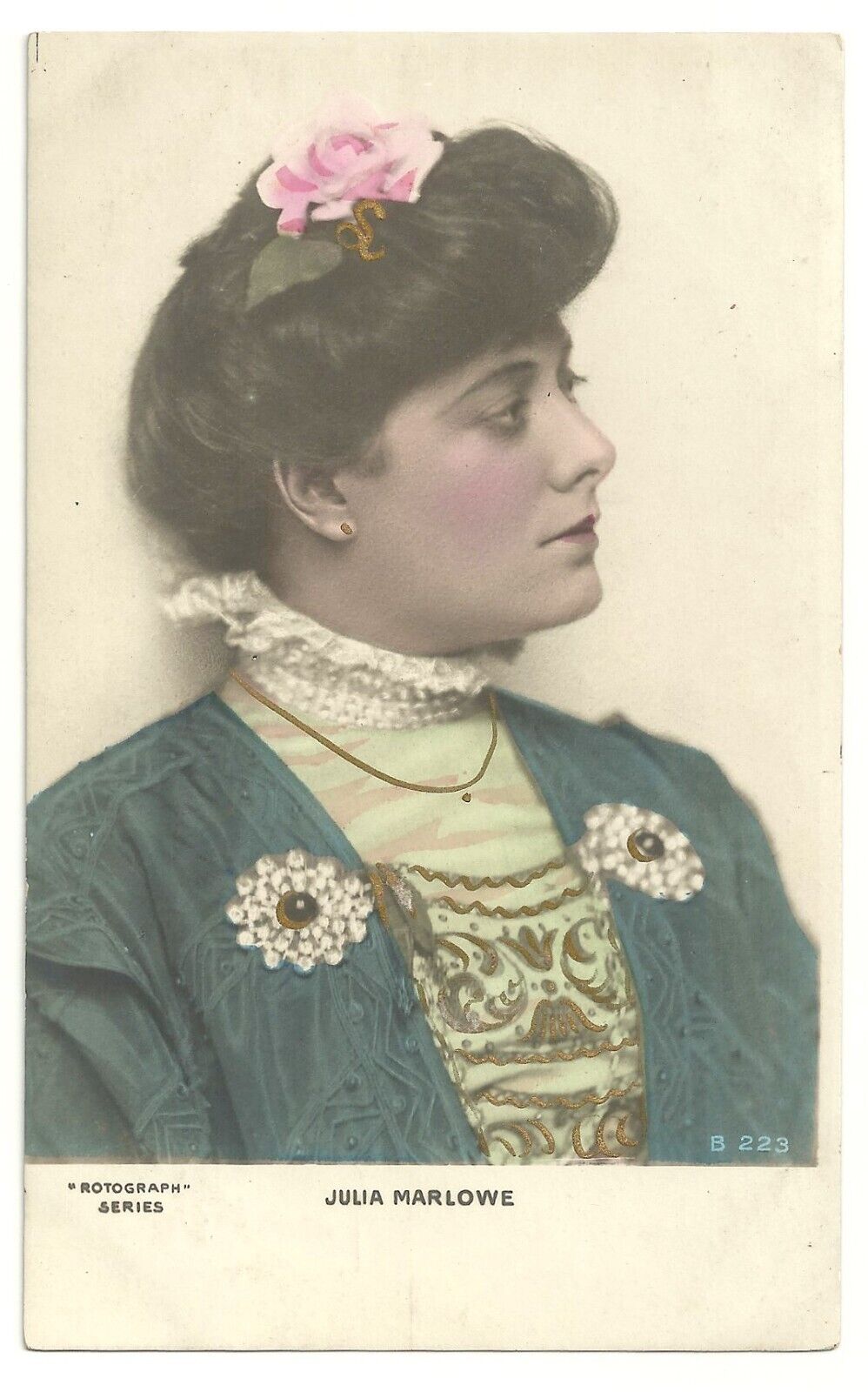 Julia Marlowe 1900s RPPC Photo Star Postcard B 223 Stage Actress Rotograph VTG