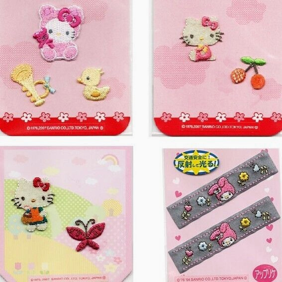 Sanrio Iron On Appliques Embroidered Patches 9pcs My Melody Hello Kitty