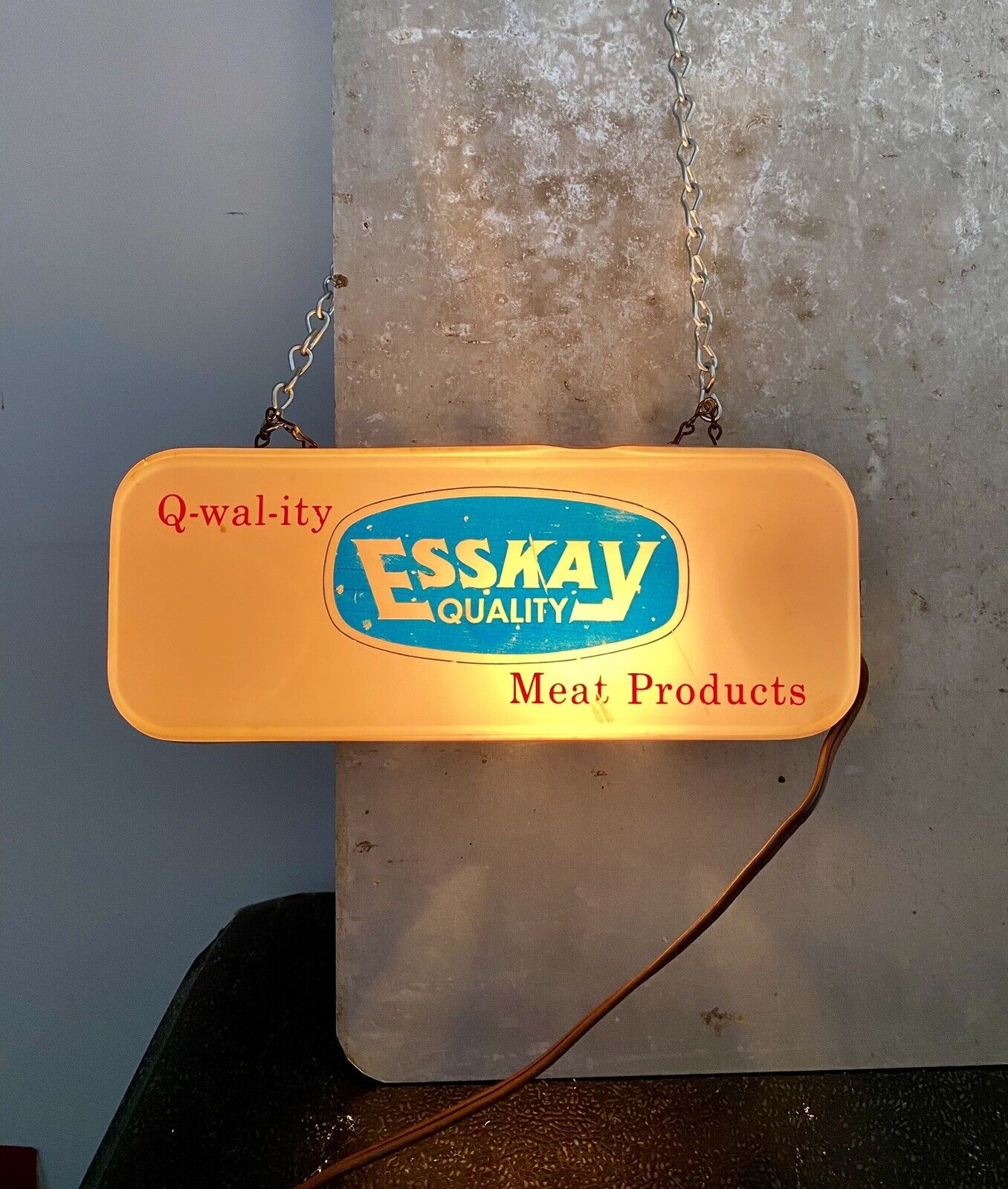 Vintage Esskay Quality Meats Lighted Sign Baltimore\'s Own Since 1858