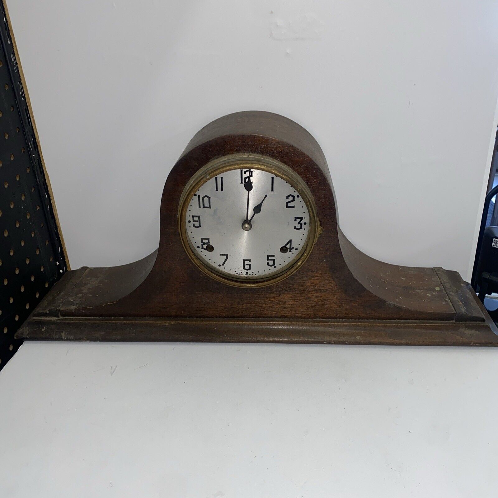 Antique Gilbert Tambour Style Mantle Clock For Repair