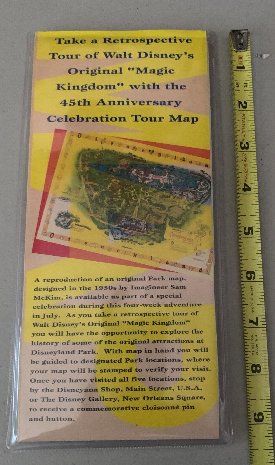 Disneyland 45 years of Magic Map - Never Opened - Still in Plastic Sleeve