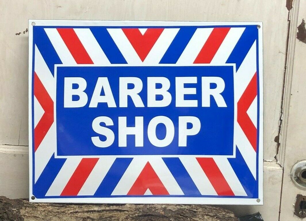 Barber Shop ~  Enamel Sign 12\