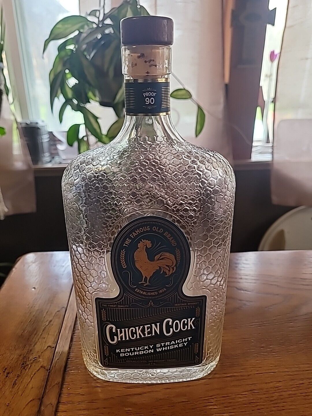 Chicken Cock Empty Bourbon Bottle **FREE SHIPPING**
