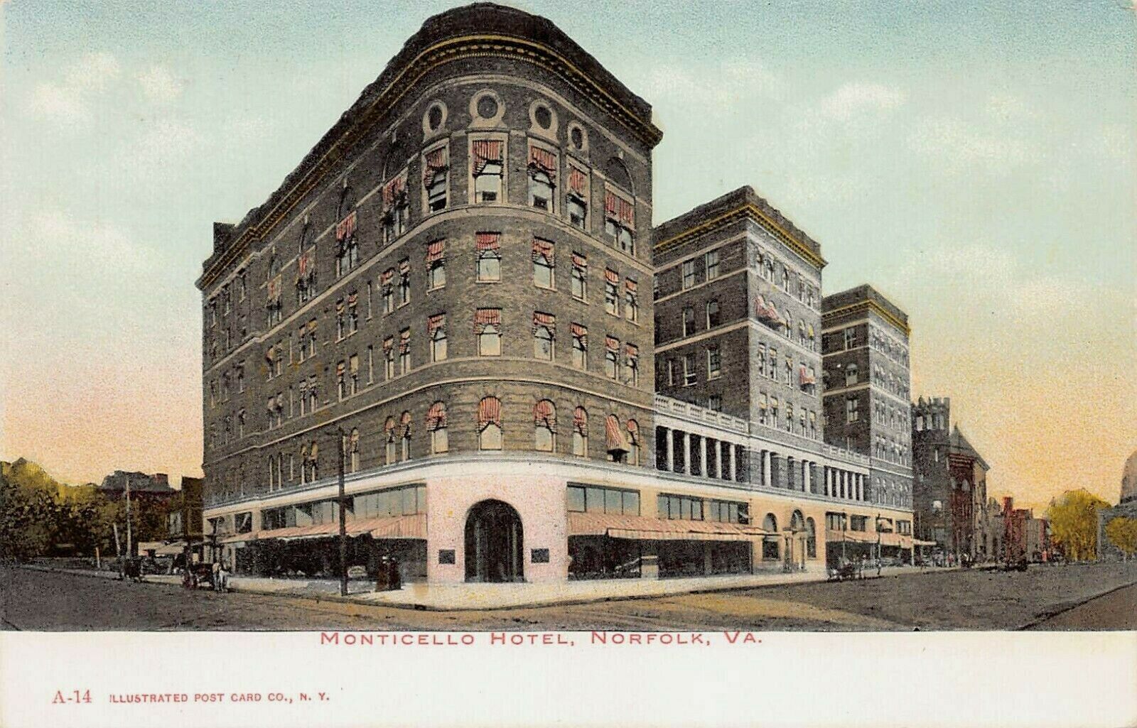 Monticello Hotel, Norfolk, Virginia, Very Early Postcard, Unused, Undivided Back