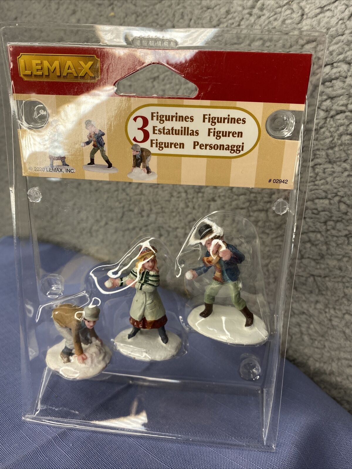 Lemax Snowball Fight Miniatures 3 figurines - New