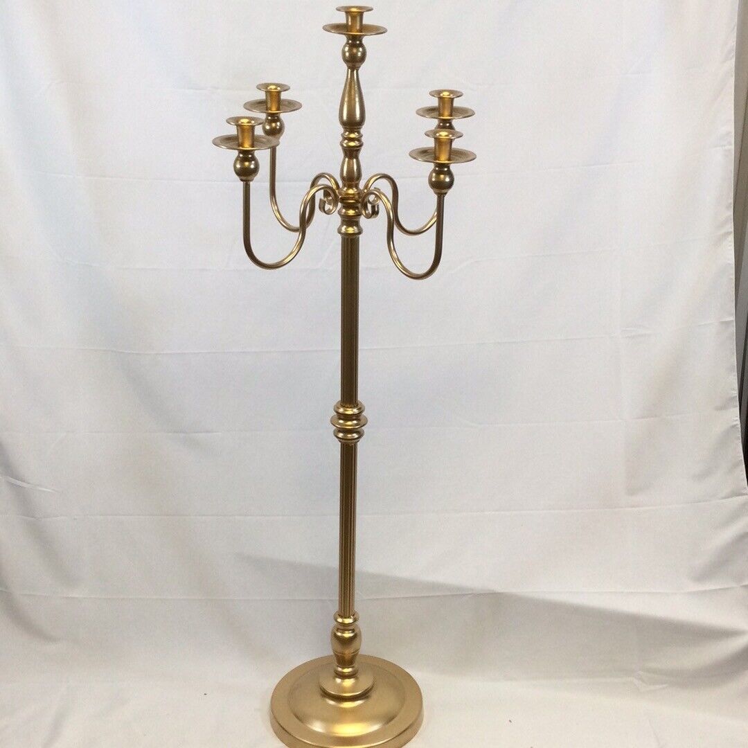 Sziqiqi Gold 50 inch Antique Floor Candelabra Centerpiece Tall Candle Holder