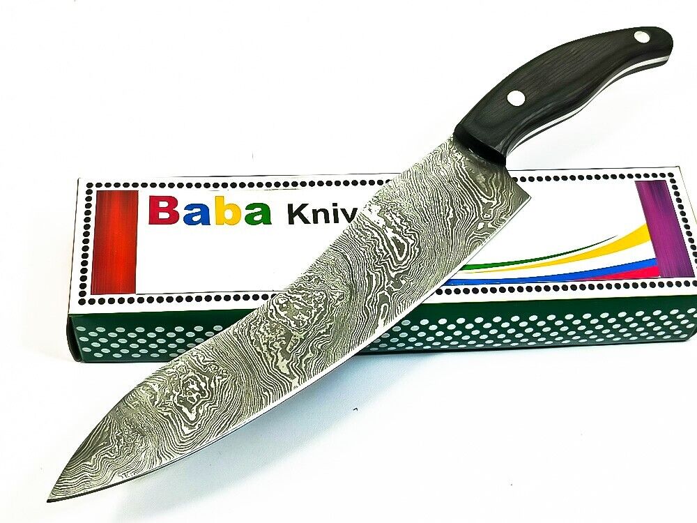 BEAUTIFUL CUSTOM HAND MADE DAMASCUS STEEL HUNTING CHEF KNIFE KITCHEN KNIFE