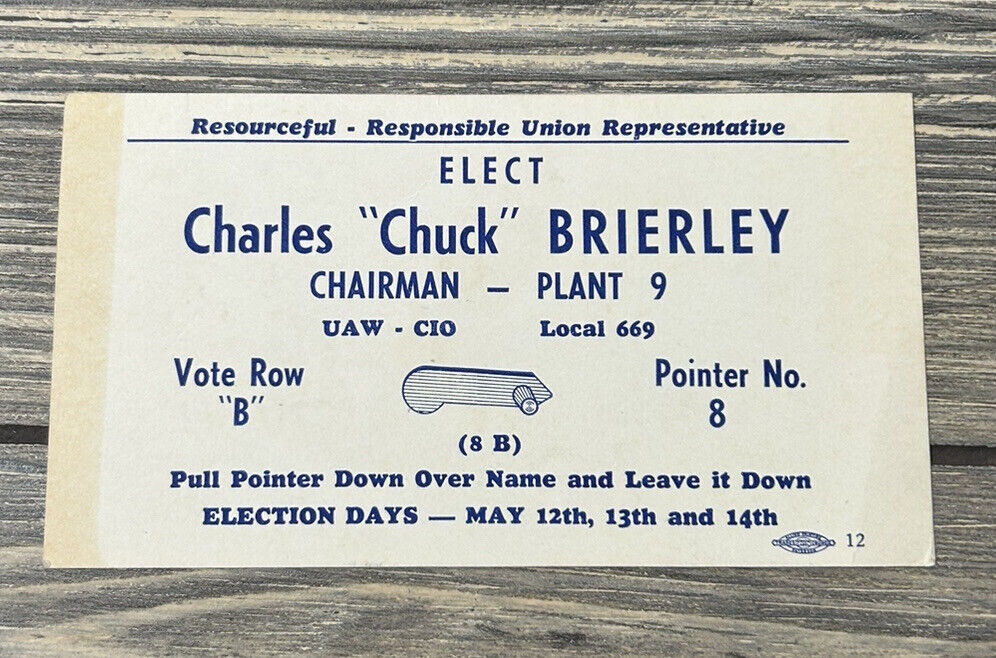 Vintage Elect Charles Chuck Brierley Chairman Plant 9 Ad 5.5” x 3