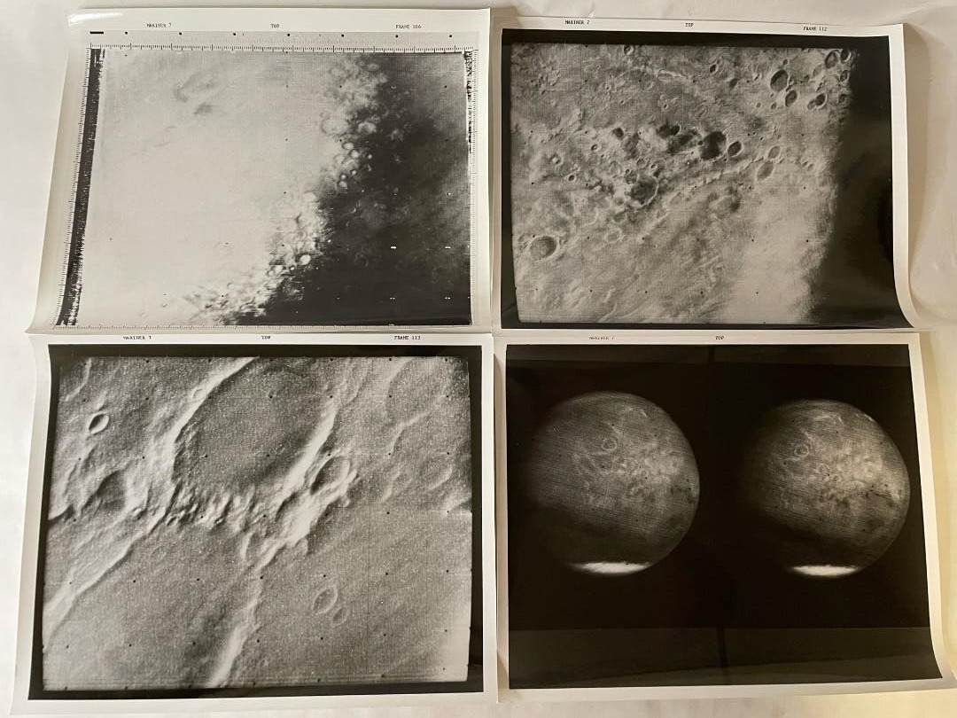 Original NASA Mars Photograph Type 1 Mariner 7 Probe 1969 – Lot of 4 8x10 Photos