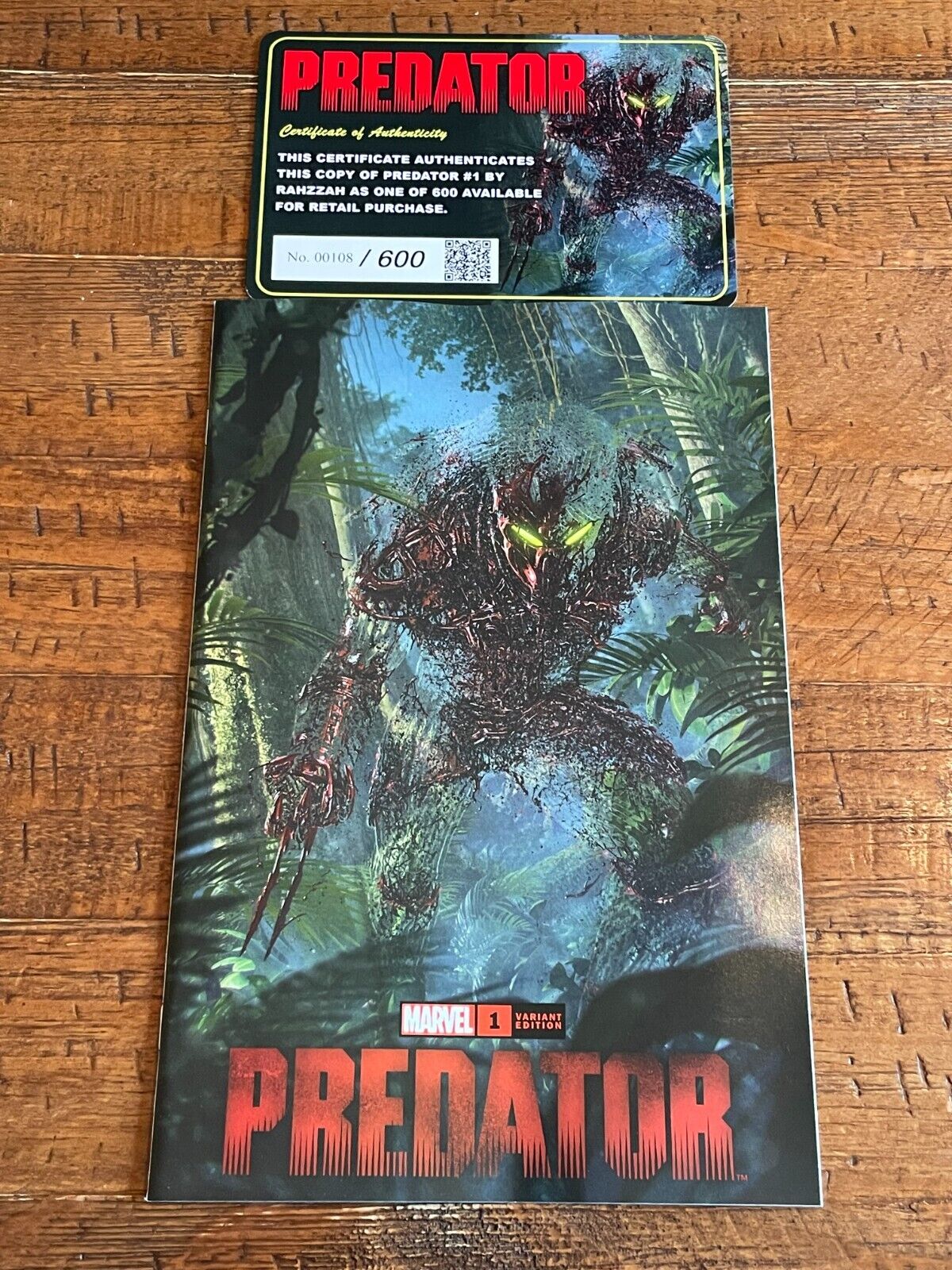 PREDATOR 1 RAHZZAH EXCLUSIVE VARIANT SPIDER-MAN LIMITED TO 600 W/ COA RED HOT