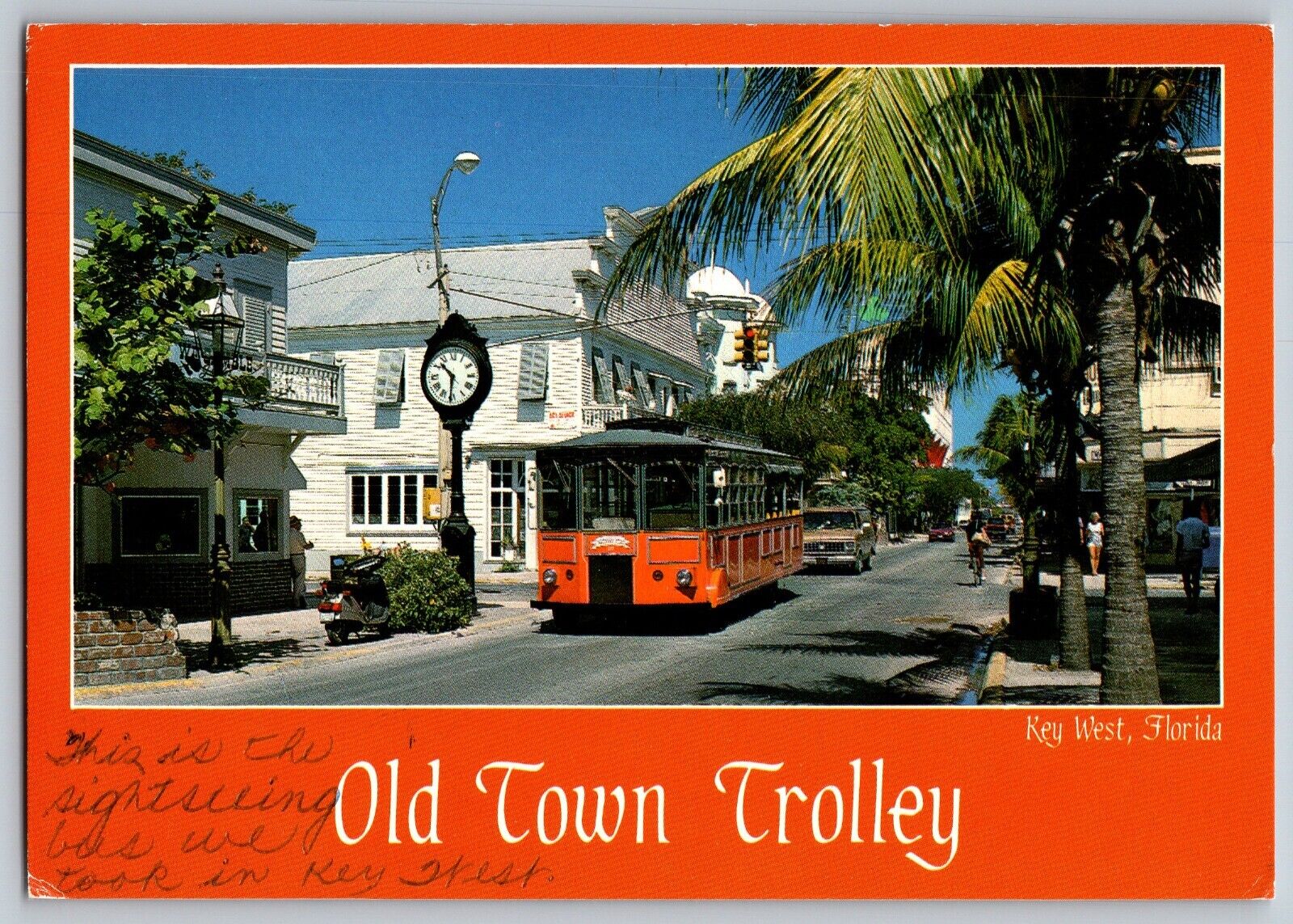 Key West, Florida - Trolley Car at Old Town - Vintage Postcard 4x6 - Unposted