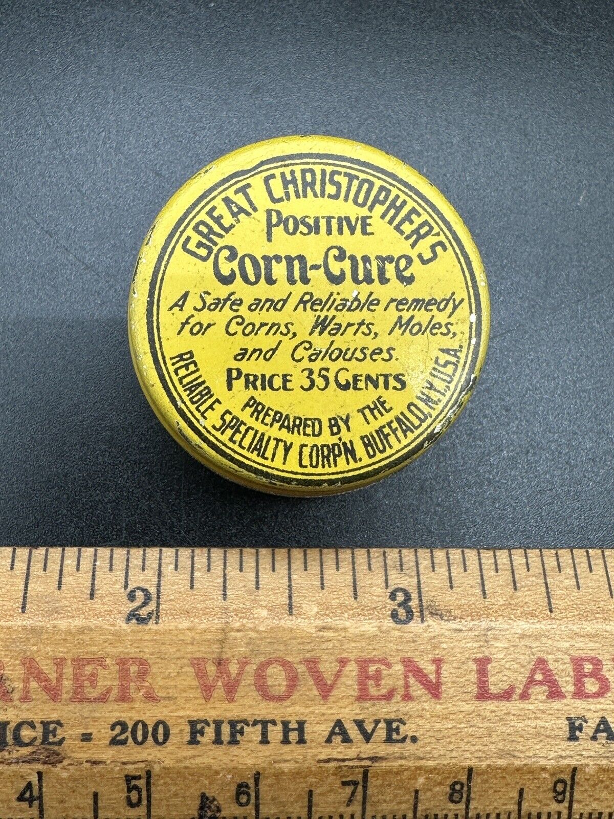 Great Christopher\'s Postive Corn Cure Tin Vintage Medical Advertising