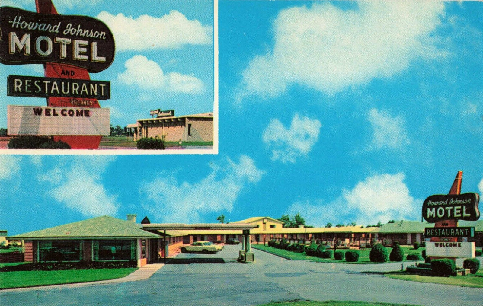Salina KS Kansas, Howard Johnson Motel Restaurant Advertising, Vintage Postcard