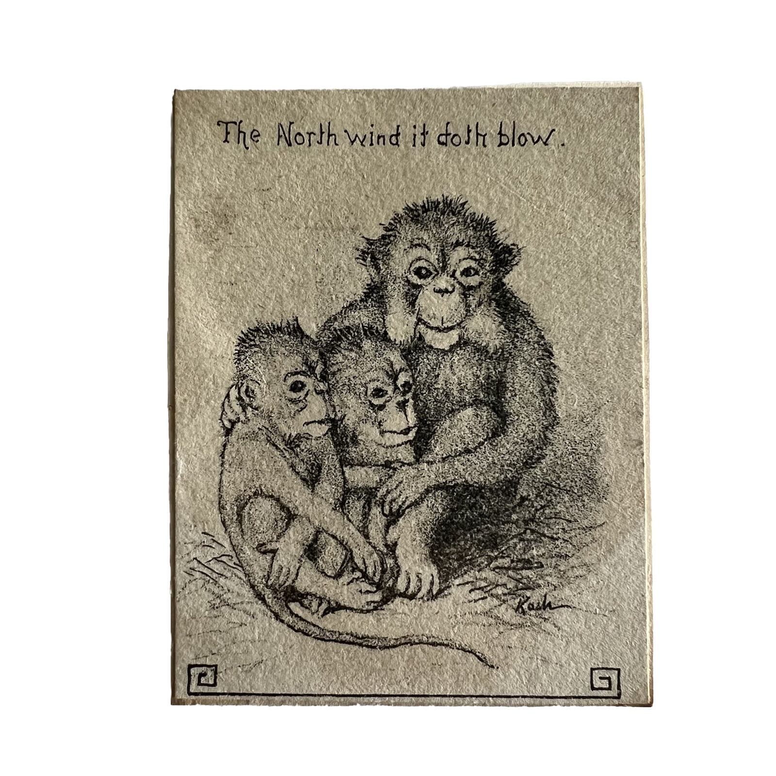 Victorian Advertising Trade Card Stoutenburgh & Co Monkeys North Wind Doth Blow