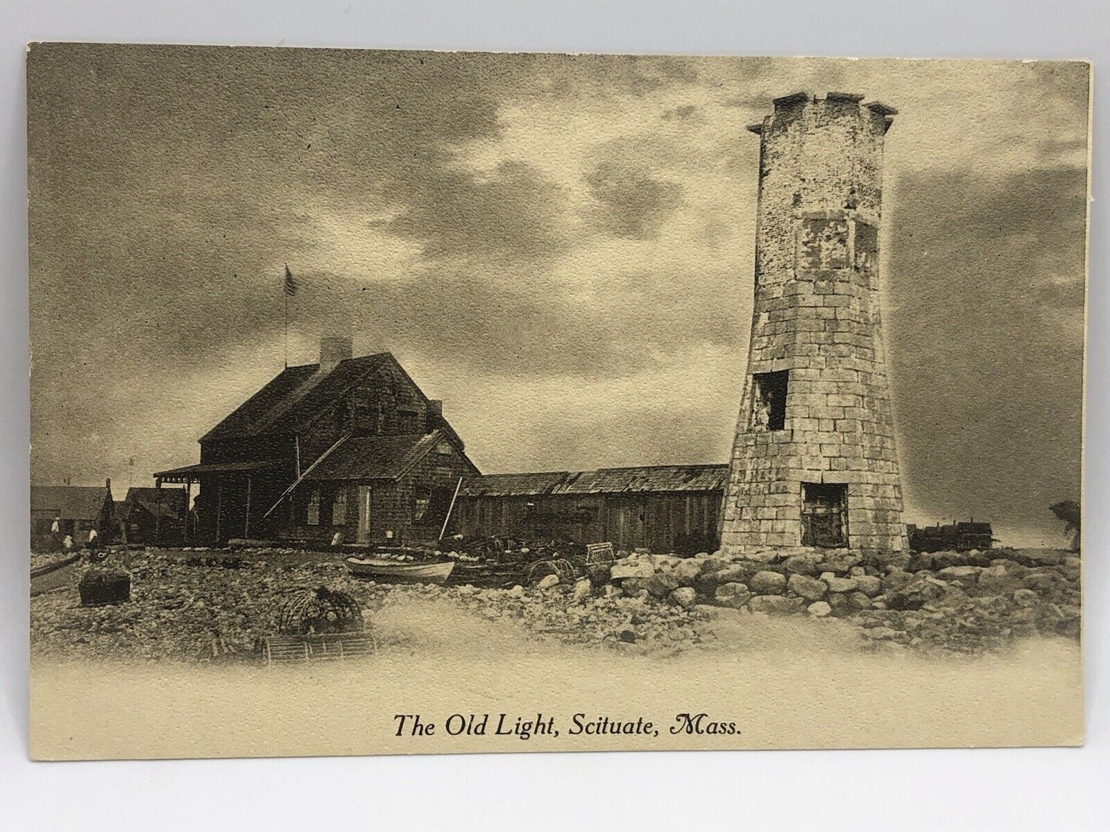 Postcard The Old Light Lighthouse Scituate Massachusetts Unposted