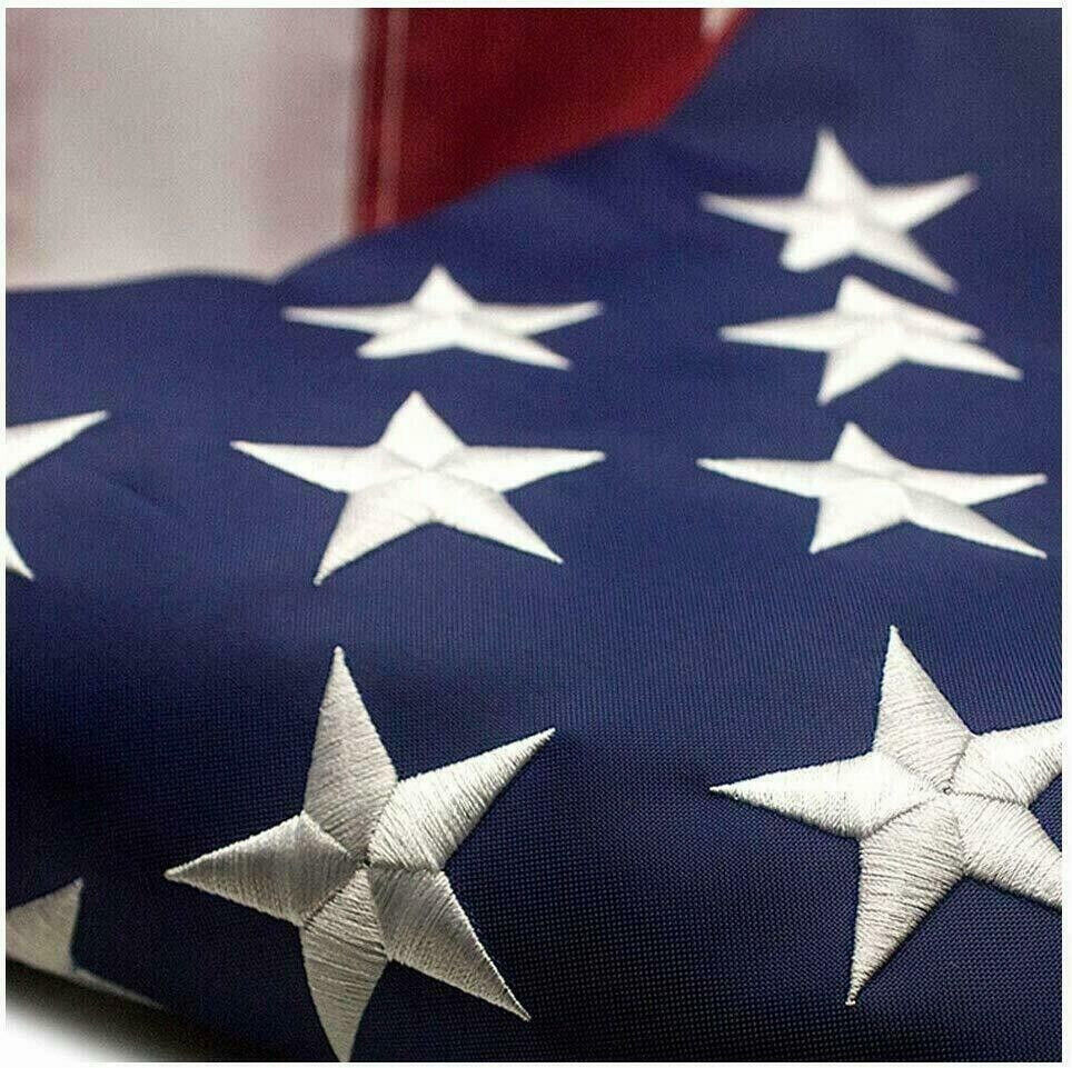 American Outdoor USA Flag 8x12 Ft UV Protected Embroidered Stars Sewn Stripes US