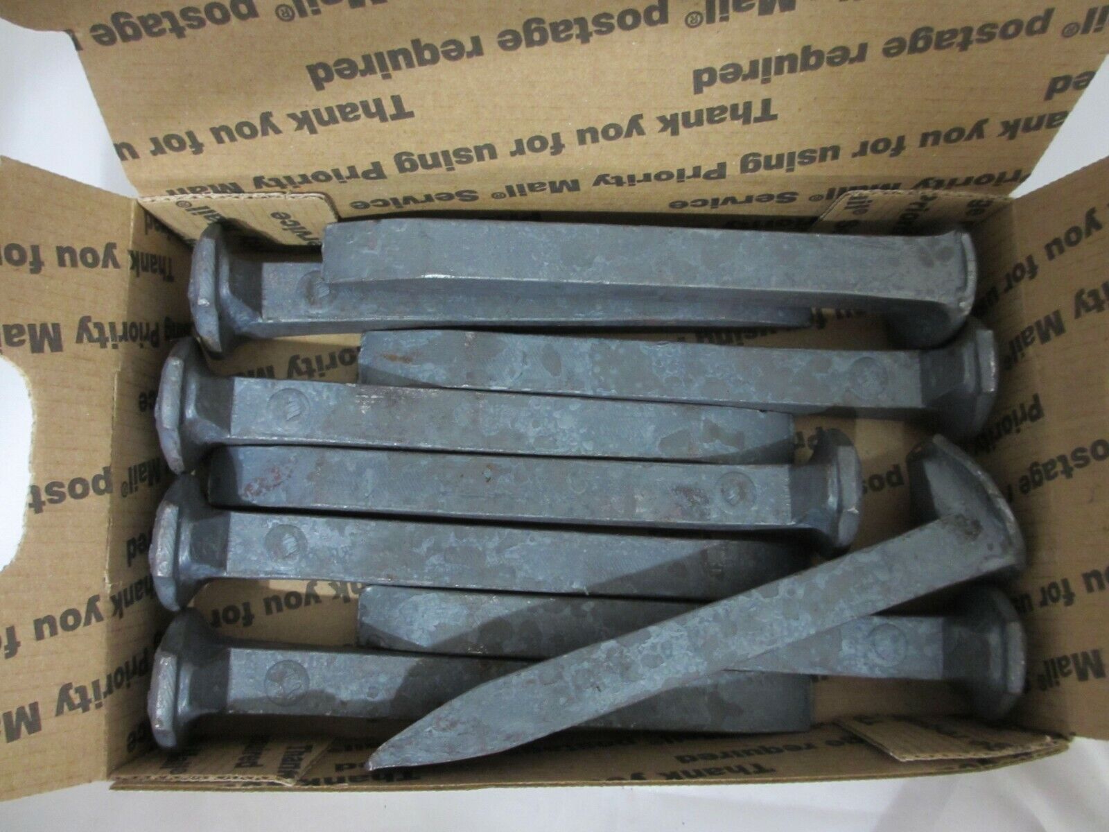 HIGH CARBON RAILROAD SPIKES  -  LOT OF  (10)   BRAND NEW - NEVER  USED -  05