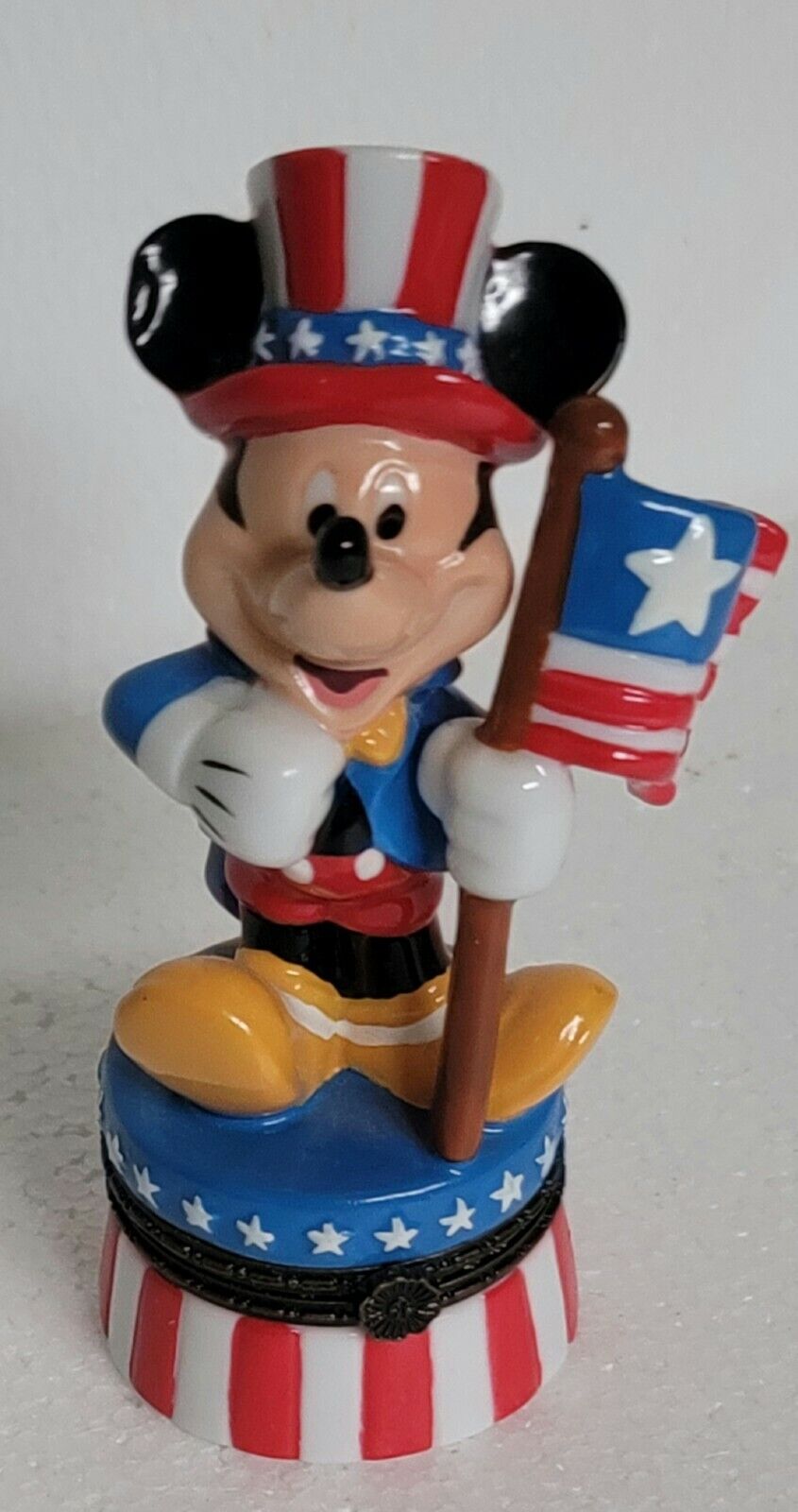 NWOT Disney Mickey Mouse Americana  Proud American Porcelain HingedTrinket Box