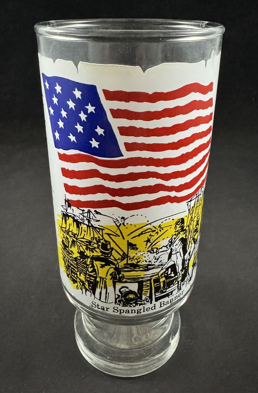 Vintage 1973 Pittsburgh Press Bicentennial Collection Star Spangled Banner Glass