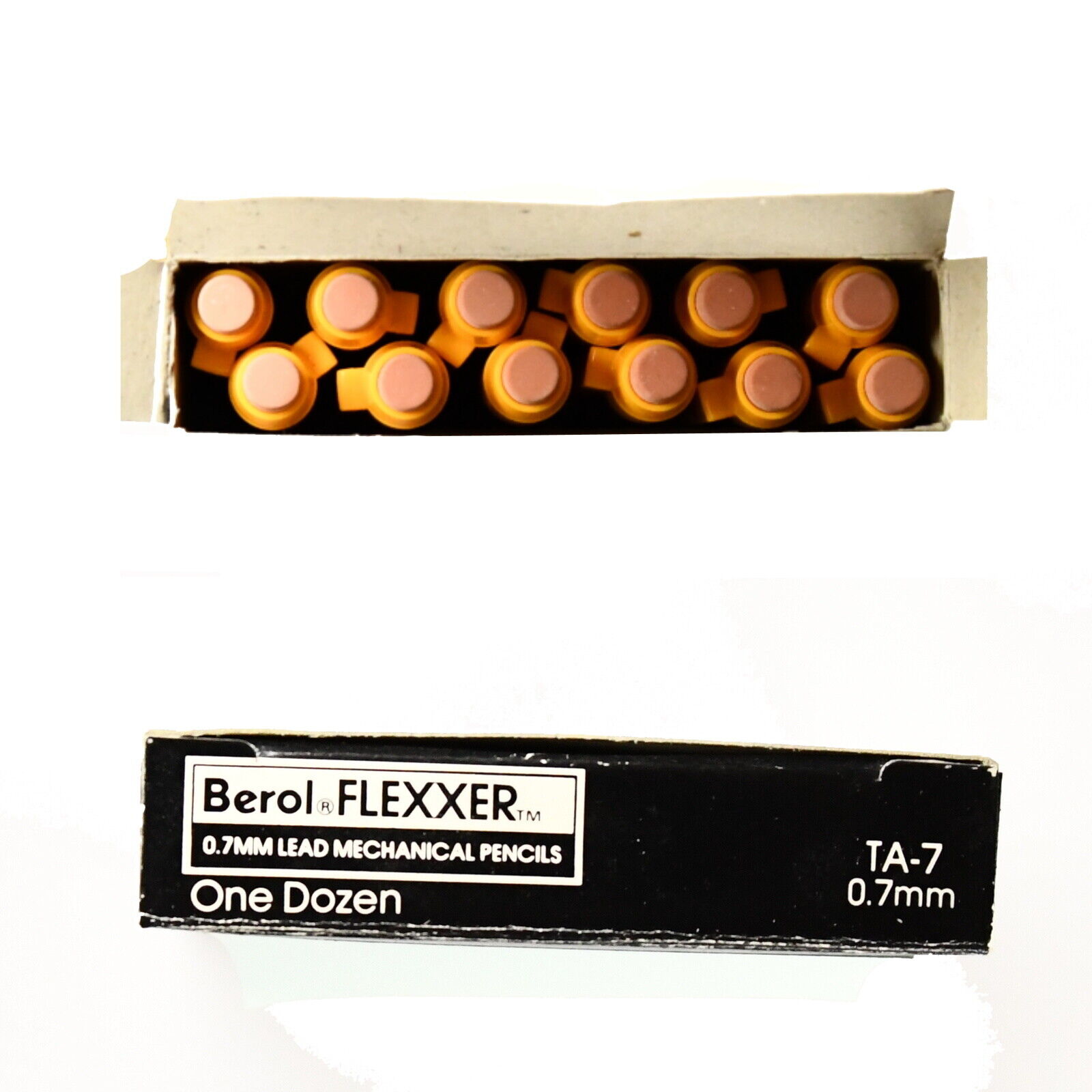 Berol Flexxer 0.7mm Mechanical Pencils w/ Retractible Metal Point - YW 12/pack