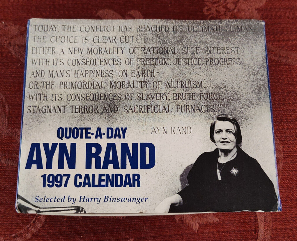 RARE Ayn Rand Quote A Day Calendar 1997 Harry Binswanger