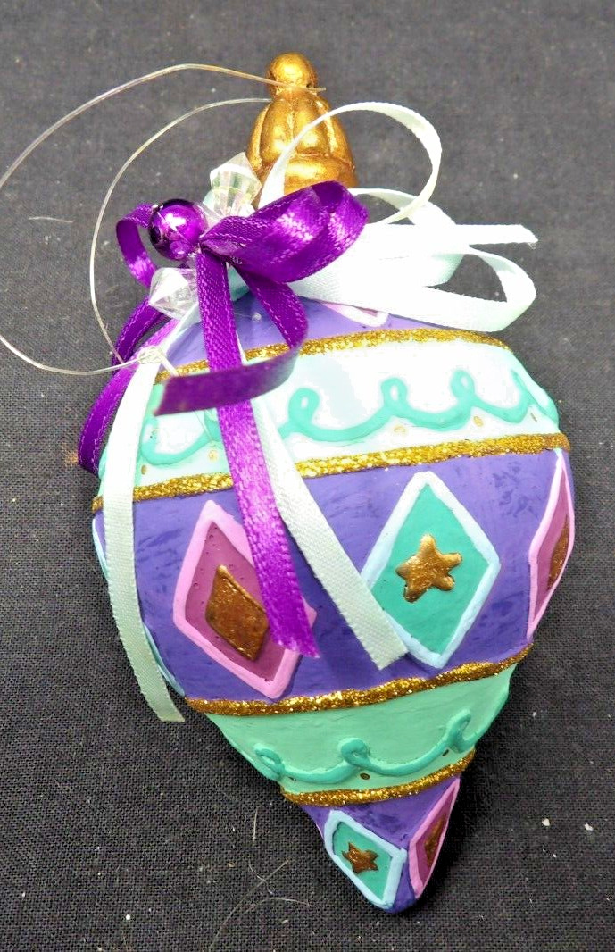 Colorful Hand Painted Resin Drop Christmas Ornament 5\