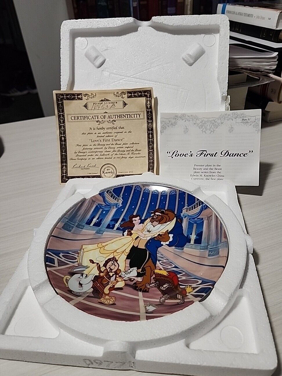 Disney Beauty and the Beast Love\'s First Dance Limited Edition Plate Knowles New