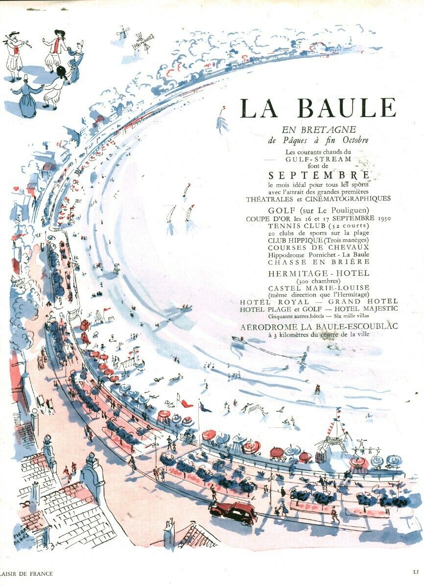 Antique La Baule 1950 Pierre Pagès magazine advertisement