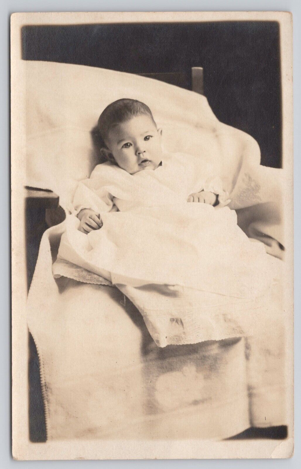 RPPC of Infant Baby Location Unknown AZO 4 Squares c1929-1940 Photo Postcard