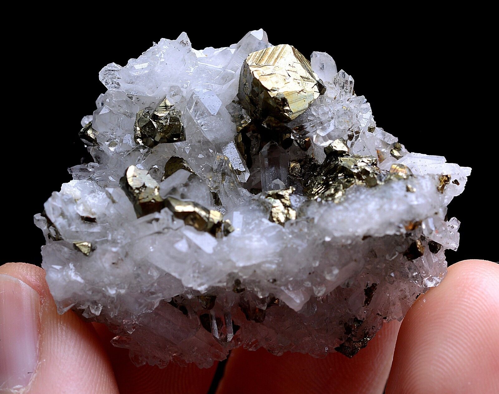 NEWLY DISCOVERED CRYSTAL CLUSTER & CHALCOPYRITE SYMBIOTIC MINERAL SAMPLES 22g