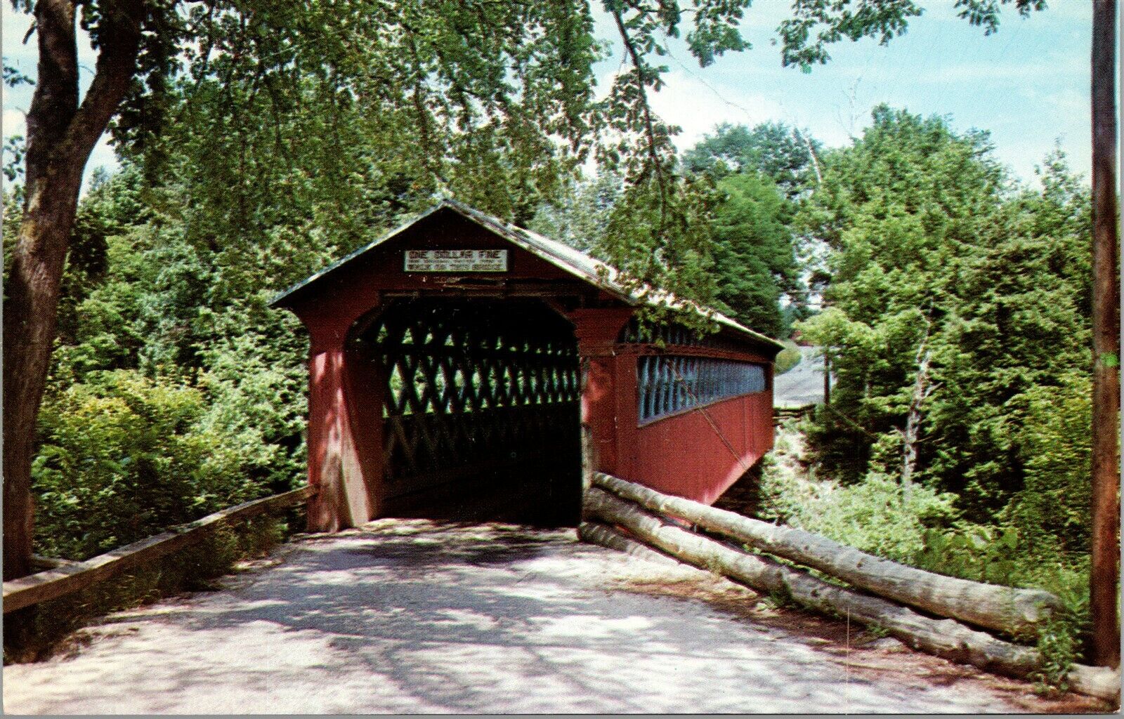 Vtg Arlington Vermont VT Old Covered Chiselville Bridge Unused Chrome Postcard