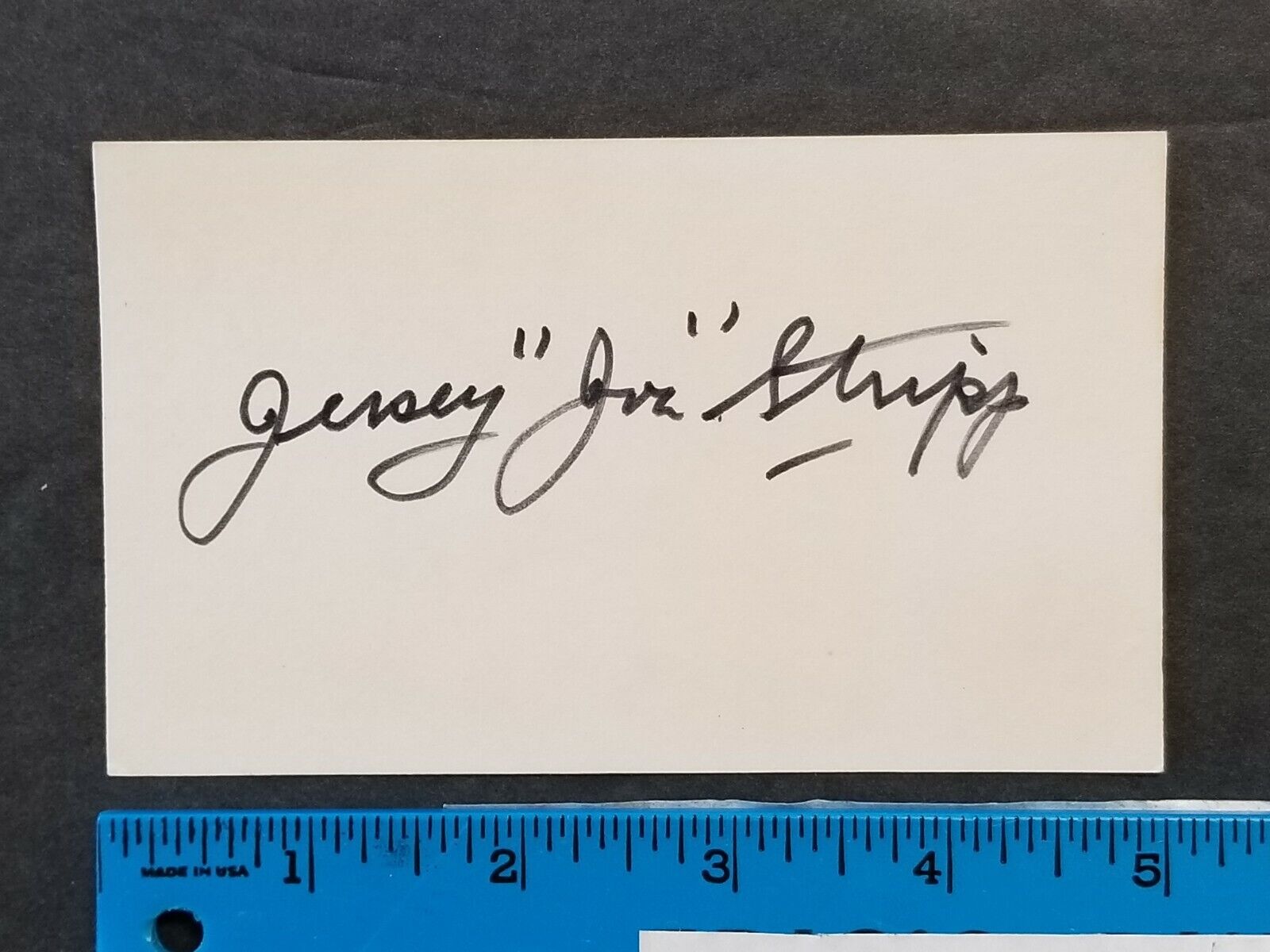 1950S-70S VINTAGE 3X5 CARD SIGNED AUTO JERSEY JOE STRIPP W/COA JSA AVAILABLE