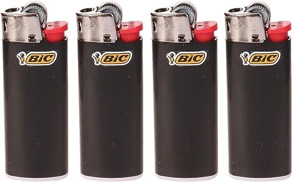 JCSBundles 4 Black Bic Mini Lighters