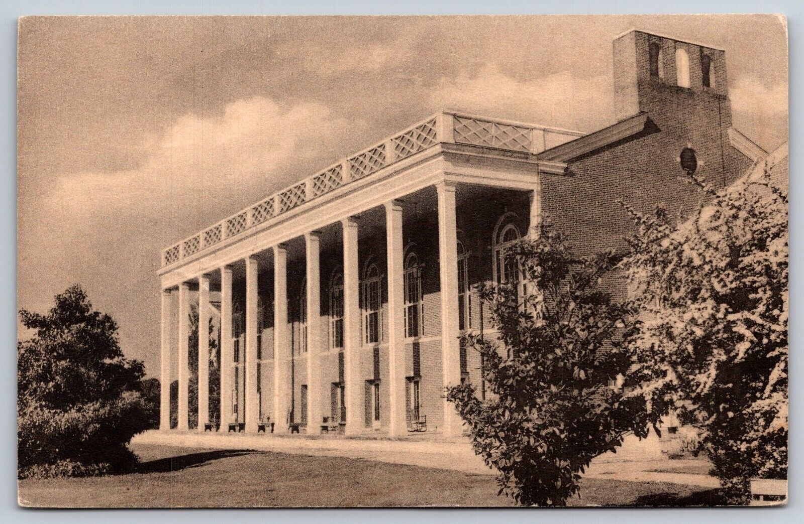 Postcard Mount Vernon Porch Wesleyan College Macon Georgia